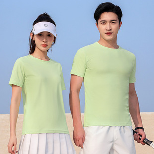 Dynamic Ice Silk Crewneck Short-sleeved T-shirt logo Summer Group Activity Class Clothes Printing Advertising Culture Shirt DIY