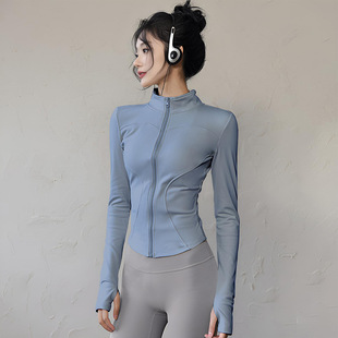 7 Size 15 Color Lulu Coat High Elastic Slimming Yoga Suit Women's 2025 New Sports Top High Sense Fitness Suit