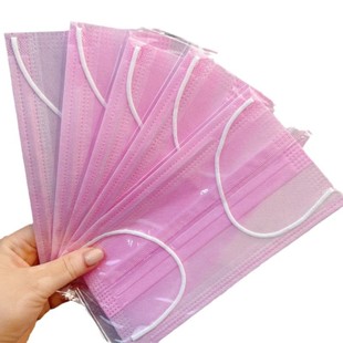 in stock disposable 2-layer non-woven protective mask sweet powder ultra-light thin independent packaging can be exported across the border