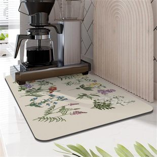 Small Fresh Flower Drying Pad Absorbent Quick-drying Diatom Mud Pad Coffee Mat Dining Table Tableware Pad Countertop Absorbent Pad