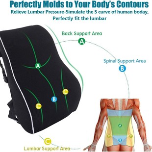 Cross-border slow rebound car waist office memory foam slow rebound waist Chair Pillow customizable logo