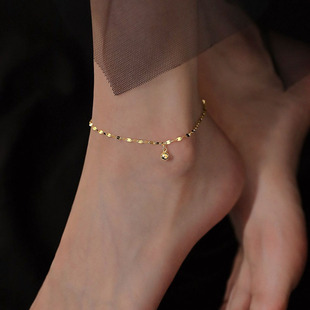 925 silver-plated lucky beads Bell anklet female 2021 new sexy anklet ins Internet celebrity anklet niche jewelry
