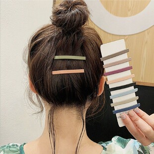 Internet celebrity New Morandi color hairpin super elegant color adult simple word clip female seamless bangs clip hair accessories
