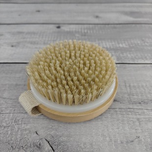 White Pig Hair Bath Cleaning Brush Lotus Bristle Bath Brush Large Handless Massage Bath Brush Round Massage Bath Brush