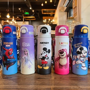 Disney Children's Thermos Cup Food Grade 316 Student Portable Double Drinking Cup Large Capacity Kindergarten Suction Cup