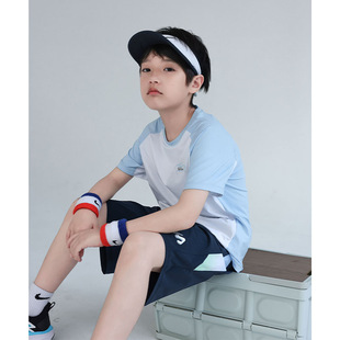 2025 Summer New Arrival Raglan Sleeve Boys' Quick-drying Clothes Sports suit Weaving Children's Clothing Cool-feeling Children's Short-sleeve suit