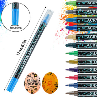 Double Acrylic Marker Pen suit Dot Doodle Pen Children's Student Hand Account Marker Pen Color Graffiti Marker