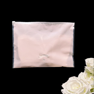 Korean spot new bow color bra packaging bag Zipper slide bag clothing underwear bra self-sealing bag