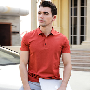 Brand 2024 Summer Men's Short-sleeved POLO Silky Solid Color High-end Skin-friendly Casual Fashion Trendy T-shirt