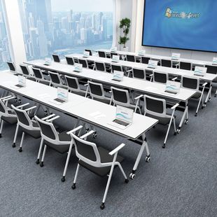 Ephile Owl Splicing Conference Table Training Table and Chair Combination Mobile Desk Long Table Educational Institution Folding Training Table