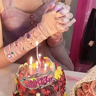 Internet Celebrity Photo Princess Barbie Love Diamond Gloves Etiquette Belt Birthday Party Arrangement Beautiful Girl Birthday Party