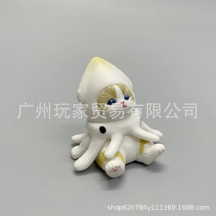 Export in stock new cat cos marine life shark cat octopus cat micro landscape chassis desktop ornaments