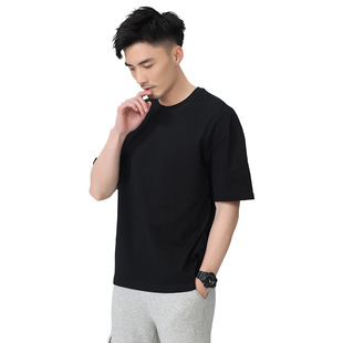 Weilong clothing national fashion T-shirt men's 290g heavy cotton short-sleeved T-shirt summer new drop-shoulder loose round neck shirt