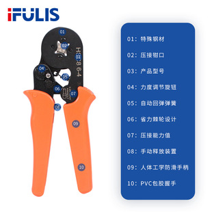 HSC8 6-4 crimping pliers self-adjusting VE tube crimping pliers needle-shaped cold-pressed terminal 0.25-10mm quadrilateral