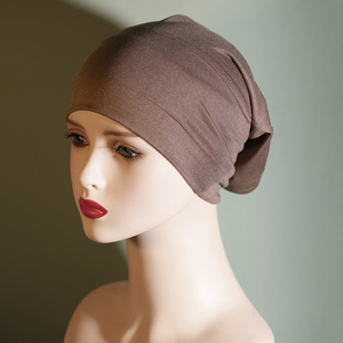 Pilling-free Color-free Multicolor Cylinder Cap Solid Color Pure Cotton mercerized Cotton Base Cap Cotton Headscarf Women's Elastic Breathable