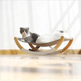 Japanese-style Four Seasons Available Cat Cradle Wooden Pet Rocking Chair Cat Rocker Cat Hammock Pet Nest Cat Nest Cross Border