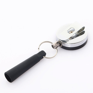 Telescopic pen cover easy pull buckle can key high rebound key chain anti-loss anti-theft wire rope buckle silicone pen cover