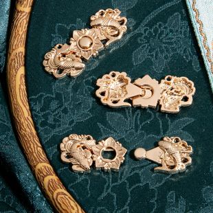 Hanfu ребенок-пуговица Ming ретро благоприятный карп металлическая пуговица плащ облачного плеча cheongsam украшения HF105
