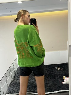 Прыжок с длинными рукавами ins ветер горячая девушка топ амазонка трансграничный вязаный свитер повседневный свободный рваный свитер для женщин