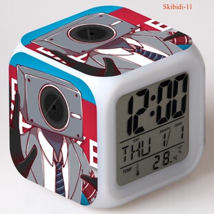 Toilet People's War monitor alarm clock Skibidi Toilet anime peripheral colorful mood square clock