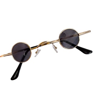 Super small frame trendy men's sunglasses online celebrity sunglasses retro women's round face Mini small round frame Prince glasses hip hop glasses
