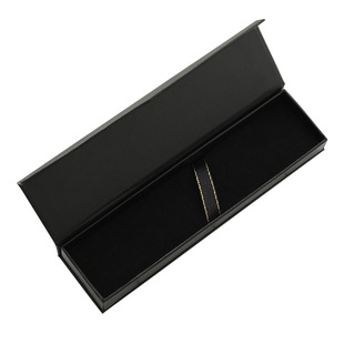 In stock wholesale high-end flip pen box rectangular iron-absorbing flip box neutral ballpoint pen gift box logo lettering