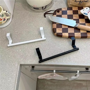 Multifunctional Ins Towel Rack for Home Kitchen, No-Drill Cabinet Door Cloth Rack, Bathroom Single Rod Towel Hanger