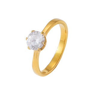 Korean index finger ring 2023 new claw diamond titanium steel ring large zircon wedding design all-match women's ring