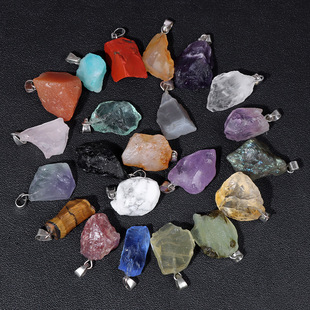 Cross-border hot sale natural irregular gravel spar pendant stone necklace amorphous diy jewelry accessories manufacturers