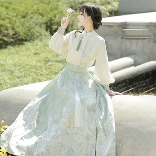 With the original Ming-made Hanfu Women's Improved New Chinese-style Horse-faced Skirt Daily suit 2024 New Spring and Summer