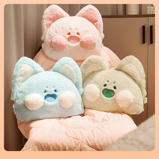 ✅ Dudu Meow Car Pillow Quilt Dual-Purpose Office Nap Air-Conditioned Quilt Car Blanket Two-In-One Summer
