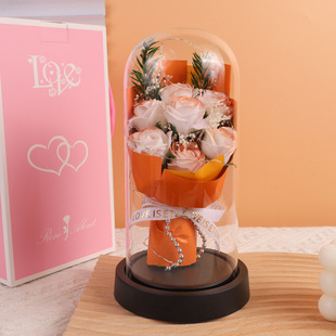 520 Thumb bouquet Mother's Day gift Carnation bouquet glass cover exquisite confession soap flower birthday gift