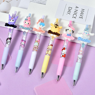 Sanrio full series push gel pen multi-color pen Journal pen carbon water pen black pen ten-color pen