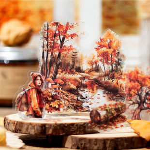 Yan Ji PET Sticker Farewell Afternoon Series Landscape Character Hand Account Decoration Material Sticker 15 into 6