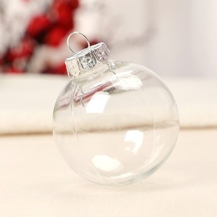 Cross Border Christmas PET Transparent Plastic Ball Christmas Tree Decorative Round Ball with Cover Gold and Silver Christmas Ball DIY Crafts