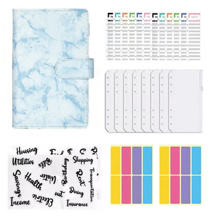 Cross-border A6 Loose-leaf Macaron Hand Book Budget Book Crocodile Pattern Notepad Marble Pattern Hand Book Set