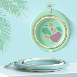Newborn baby folding washbasin can be hung children's washbasin baby wash ass feet wash baby basin three-piece set