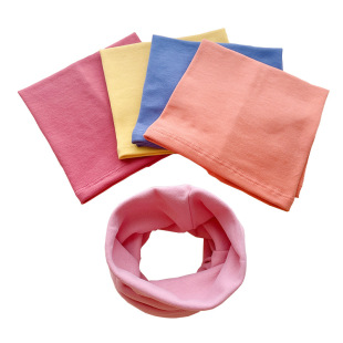 Autumn and Winter new face protection children's collar warm solid color baby scarf cotton simple straight pullover scarf