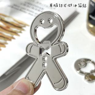 Creative Gingerbread Man Bottle Opener Doll Refrigerator Bottle Opener Full Moon Wedding Beer Bottle Opener Small Gift Key