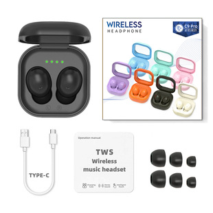 Трансграничная новая C9 Pro, Горячая продажа Bluetooth-гарнитуры, полупрозрачная зарядка, склад, беспроводная 5,3, наушники-вкладыши, длительное время автономной работы