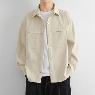 2025-Shirt Men's Fashionable Spring New Loose Teen Shirt Coat 0108