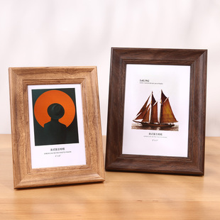 Solid wood retro photo frame table 6 inch 7 inch 8 inch 10 inch a4 modern simple living room photo frame thickened picture frame table
