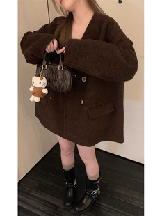HEYGIRL Black Brother Autumn "Maillard" Texture Profile Coat Women's Autumn New Commuter Joker Top