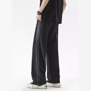 2024 Summer New Arrival Quick-drying Pants Men's American Style Trendy Brand Loose All-match Straight Pants Striped Casual Sports Pants