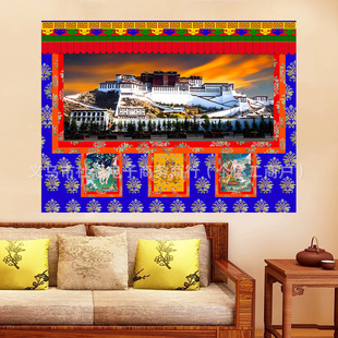Xizang New Potala Palace Background Cloth Living Room Hanging Cloth Tibetan Background Bedroom Decoration Wall Tapestry Customization