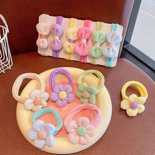 Towel Ring Children's Hair Rope Hatching Rope Girls' Elastic Good Hair Rings Headdress Girls' Rubber Band with Payon Tail