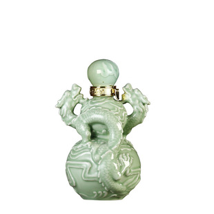 Jingdezhen Ceramic Empty Wine Bottle Creative Shuanglong Xizhu Liquor Wine Jar Household Sealed Wine Jar Decorative Wine Bottle
