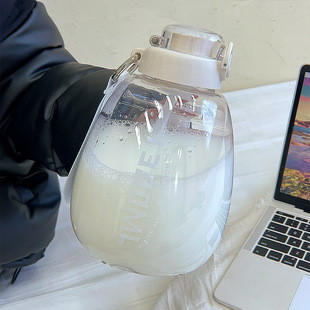 Water Cup Summer Large Capacity Internet Famous Big Belly Cup Cute Straw Water Cup Portable High Color Value Outdoor Sports Kettle