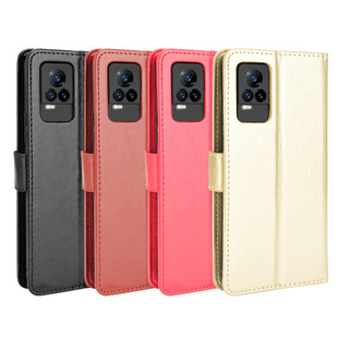 Для VIVO V21E 4G Чехол для мобильного телефона Y73 2021 кожаный чехол для мобильного телефона флип Crazy Horse узор карты ремешок защитный чехол