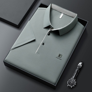 Men's Polo Shirt Summer New Business Casual Men's Waffles T-shirt Color Collar Short Sleeve T-shirt Top